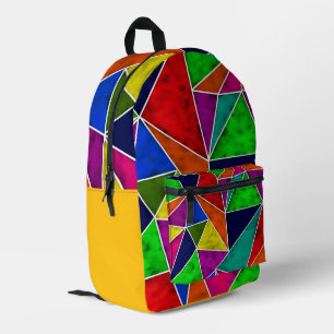 Levendig geometrisch patroon bedrukte rugzak