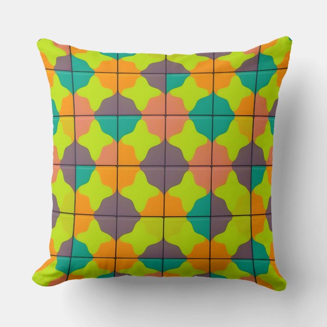 Levendig geometrisch patroon kussen (Voorkant)