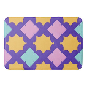 Levendig geometrisch patroon met felle kleuren badmat