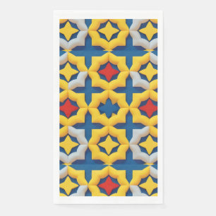 Levendig geometrisch patroon met felle kleuren servet
