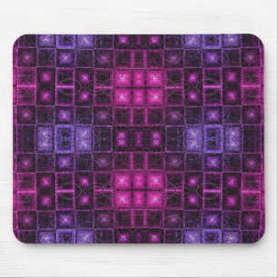 Levendig Geometrisch Patroon Neon Paars Roze Kubus Muismat