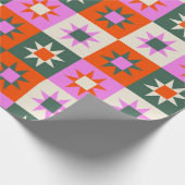Levendig geometrisch sterpatroon cadeaupapier (Hoek)