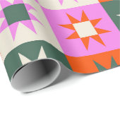 Levendig geometrisch sterpatroon cadeaupapier (Rol Hoek)