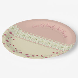 Levendig gepatenteerd design met hart papieren bordje