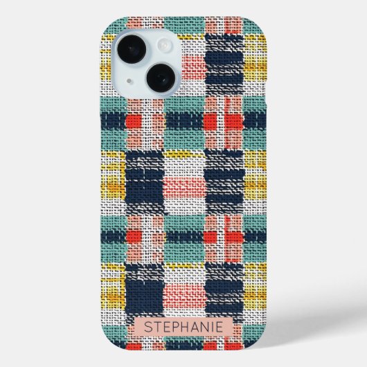 Levendig Geweven Plakken - Retro Boho Geruit Patro Case-Mate iPhone Case (Achterkant)