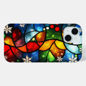 Levendig Glas in lood Abstracte vakantie Winter Ar Case-Mate iPhone Case (Achterkant (horizontaal))