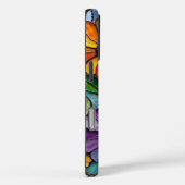 Levendig Glas in lood Bloemenmozaïek Case-Mate iPhone Case (Achterkant / Rechts)