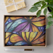 Levendig Glas in lood Floral: kleurrijk design Tissuepapier (Geschenk)