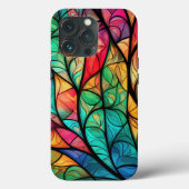 Levendig Glas in lood gebladerte Case-Mate iPhone Case (Achterkant)
