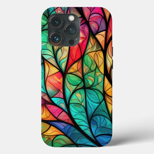Levendig Glas in lood gebladerte Case-Mate iPhone Case (Achterkant)