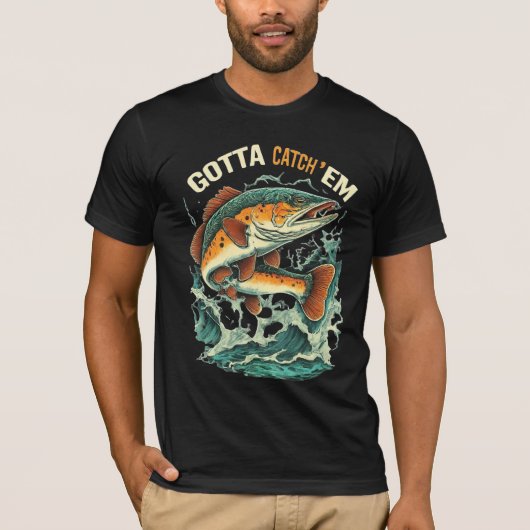 Levendig "Gotta Catch 'Em" T-shirt ontwerp (Voorkant)