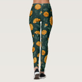 levendig goudsbloem patroon leggings (Achterkant)