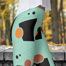 Levendig groen Abstract patroon Leggings