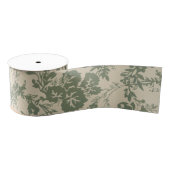 levendig groen bloemmotief grosgrain lint (Spoel)