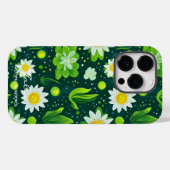 Levendig groen botanisch ontwerp met witte madelie Case-Mate iPhone case (Achterkant (horizontaal))