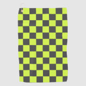 Levendig groen en grijs geruit patroon golfhanddoek (Voorkant)