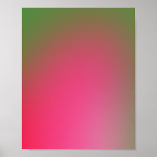 Levendig groen en roze verloop poster