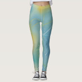 Levendig Groen Geel Captivating Radiant Abstract Leggings (Voorkant)