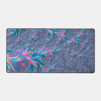 Levendig Groovy Trippy Boheem Teal Koraal Fractal Bureaumat