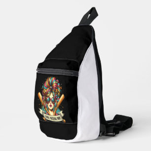 Levendig haar, felle houding koele honkbal mam sling bag
