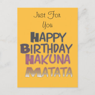 Levendig Happy Birthday Hakuna Matata Design Briefkaart