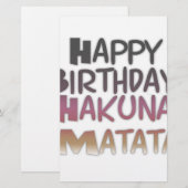 Levendig Happy Birthday Hakuna Matata Design Briefpapier (Voorkant / Achterkant)