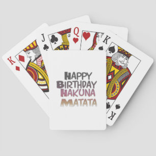 Levendig Happy Birthday Hakuna Matata Design Speelkaarten