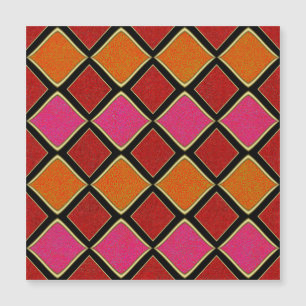 Levendig Harlekijn-diamantpatroon in rood, oranje,