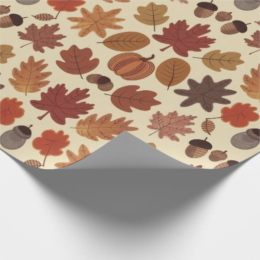Levendig Herfst Bladeren Patroon met Herfst Kleure Cadeaupapier (Hoek)