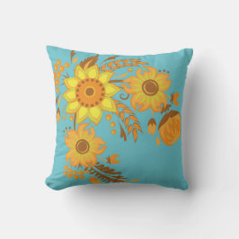 Levendig herfst bloemenpatroon kussen