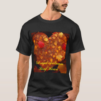 Levendig Herfstblad Hart T-shirt