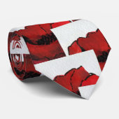 Levendig herhalend patroon Rood Wit Zwart Klaproze Stropdas (Opgerold)