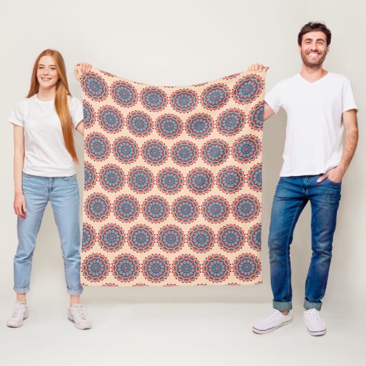 Levendig Hexcolor Mandala Fleece Deken (In situ)
