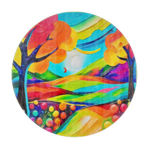 Levendig Hillside Harmony schilderij Snijplank