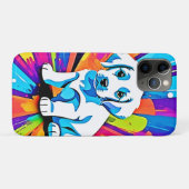 Levendig hondenkunstwerk Case-Mate iPhone case (Achterkant (horizontaal))