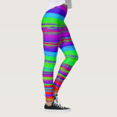 Levendig horizontaal glitchpatroon leggings (Rechts)
