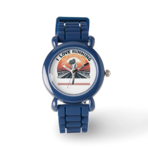 Levendig Ik hou van hardlopen T-shirt Horloge