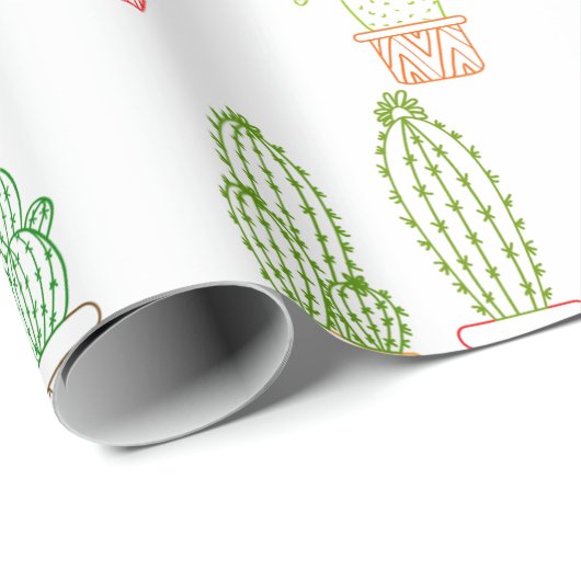 Levendig inpakpapier met cactusthema (Rol Hoek)