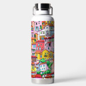 Levendig Italiaans dorp Waterfles (Achterkant)