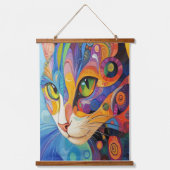 Levendig kattengezicht hangend wandkleed (Voorkant)