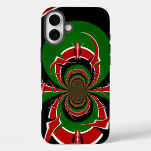 Levendig Keniaans vlagpatroon: een krachtige kunst iPhone 16 Plus Hoesje
