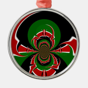 Levendig Keniaans vlagpatroon: een krachtige kunst Metalen Ornament
