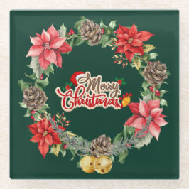 Levendig Kerstbloemen Onderzetter Glazen Onderzetter