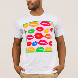 Levendig Kissed door Kleuren Patroon T-shirt