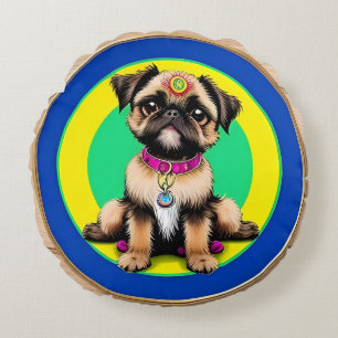 🌸 Levendig Kleine Pup Knus Cute Huis Stijl 🌸 Rond Kussen