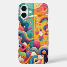 Levendig kleurenontwerp iPhone 16 plus hoesje