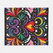 Levendig kleurrijk abstract bloemontwerp fleece deken (Voorkant (Horizontaal))