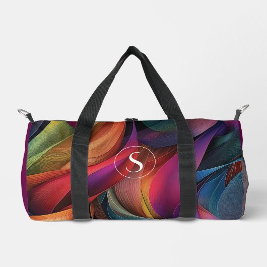 Levendig kleurrijk Abstract patroon, monogram Plunjezak (Voorkant)