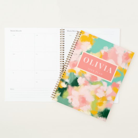 Levendig kleurrijk abstract schilderachtig ontwerp planner (Display)