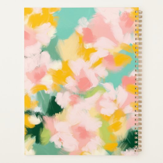 Levendig kleurrijk abstract schilderachtig ontwerp planner (Achterkant)